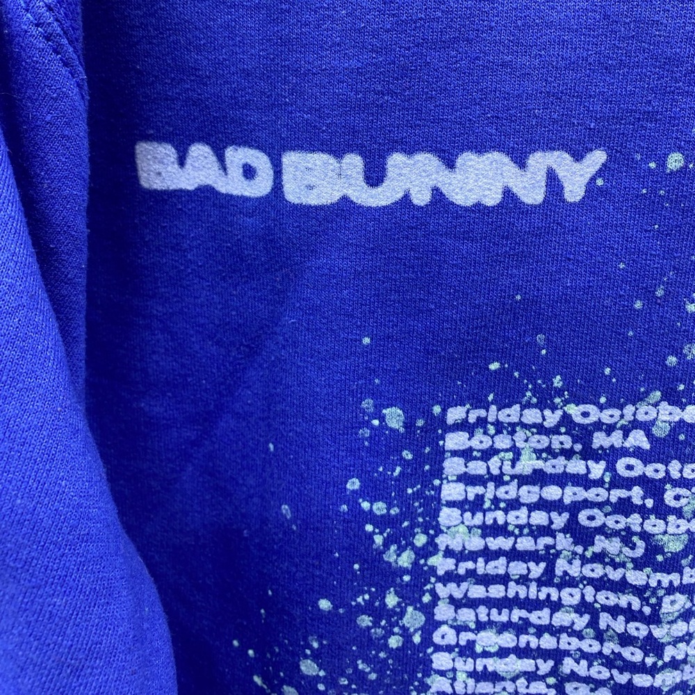 Bad Bunny Tour 2019 Concert Hoodie Blue
